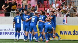 Radosť slovenských futbalistov do 19 rokov na ME 2022. 