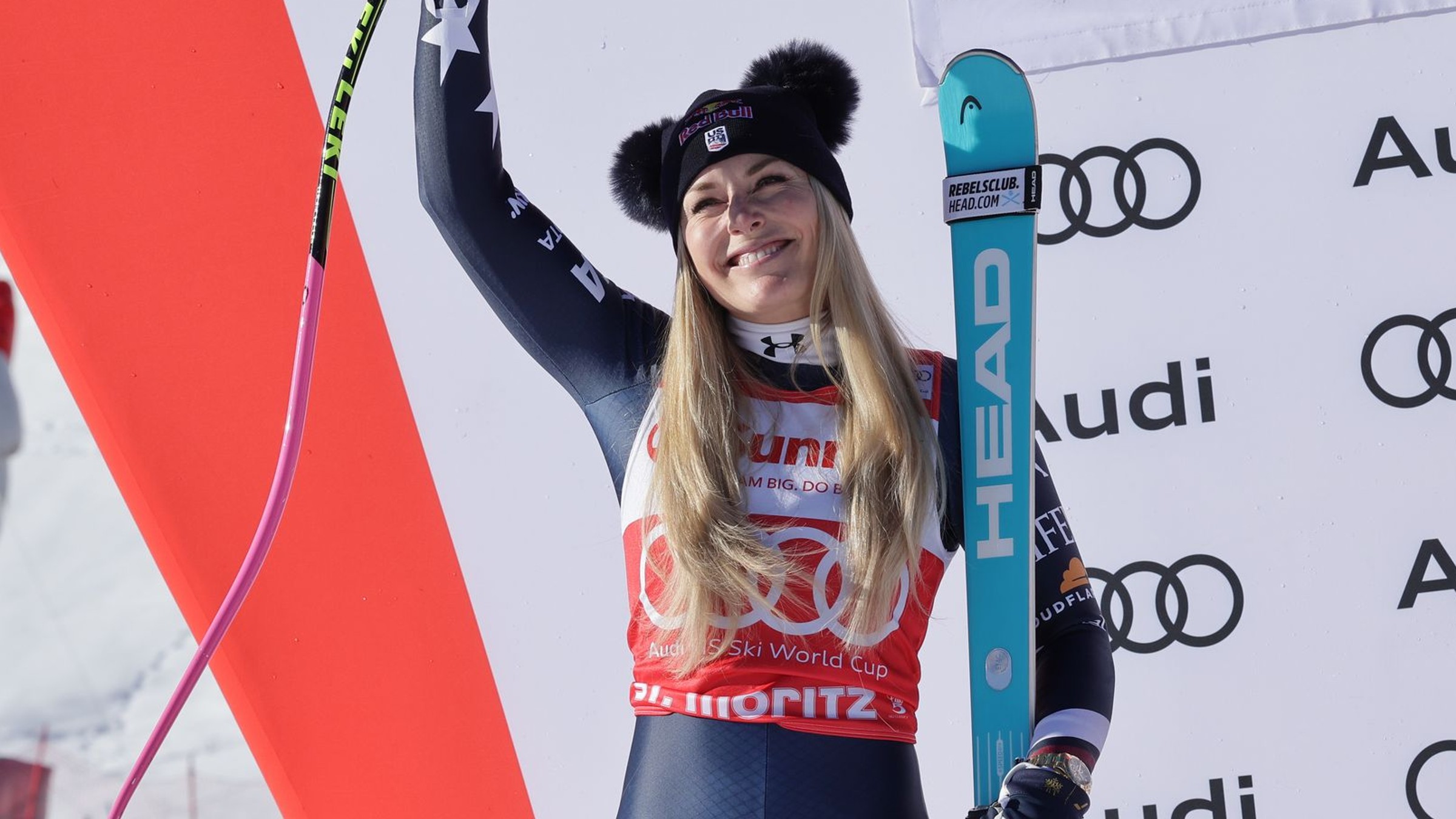 Americká lyžiarka Lindsey Vonnová sa stala víťazkou zjazdu v St. Moritzi 2025.