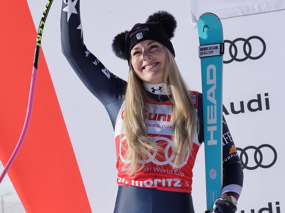 Americká lyžiarka Lindsey Vonnová sa stala víťazkou zjazdu v St. Moritzi 2025.