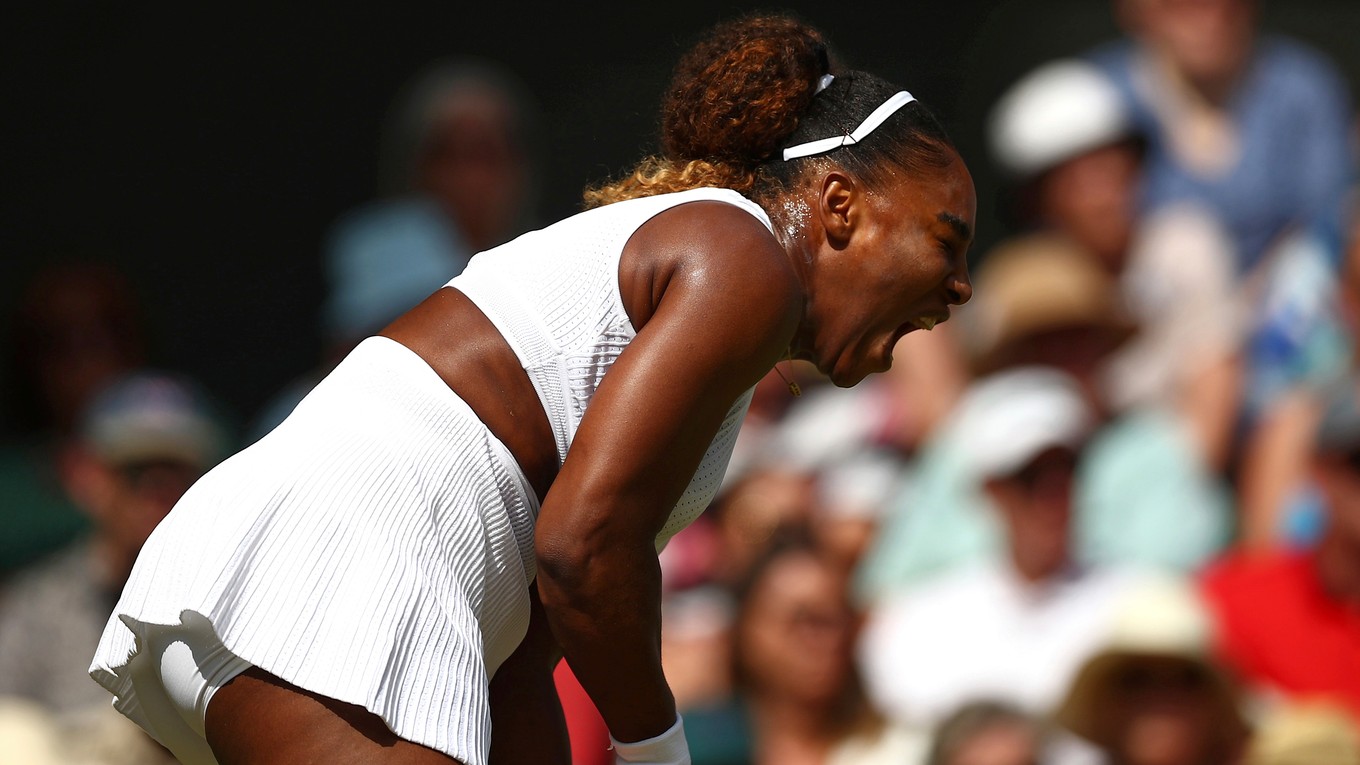 Serena Williamsová v semifinále Wimbledonu 2019.