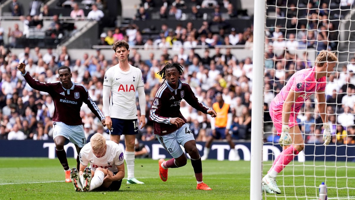 Momentka zo zápasu Tottenham - Aston Villa. 