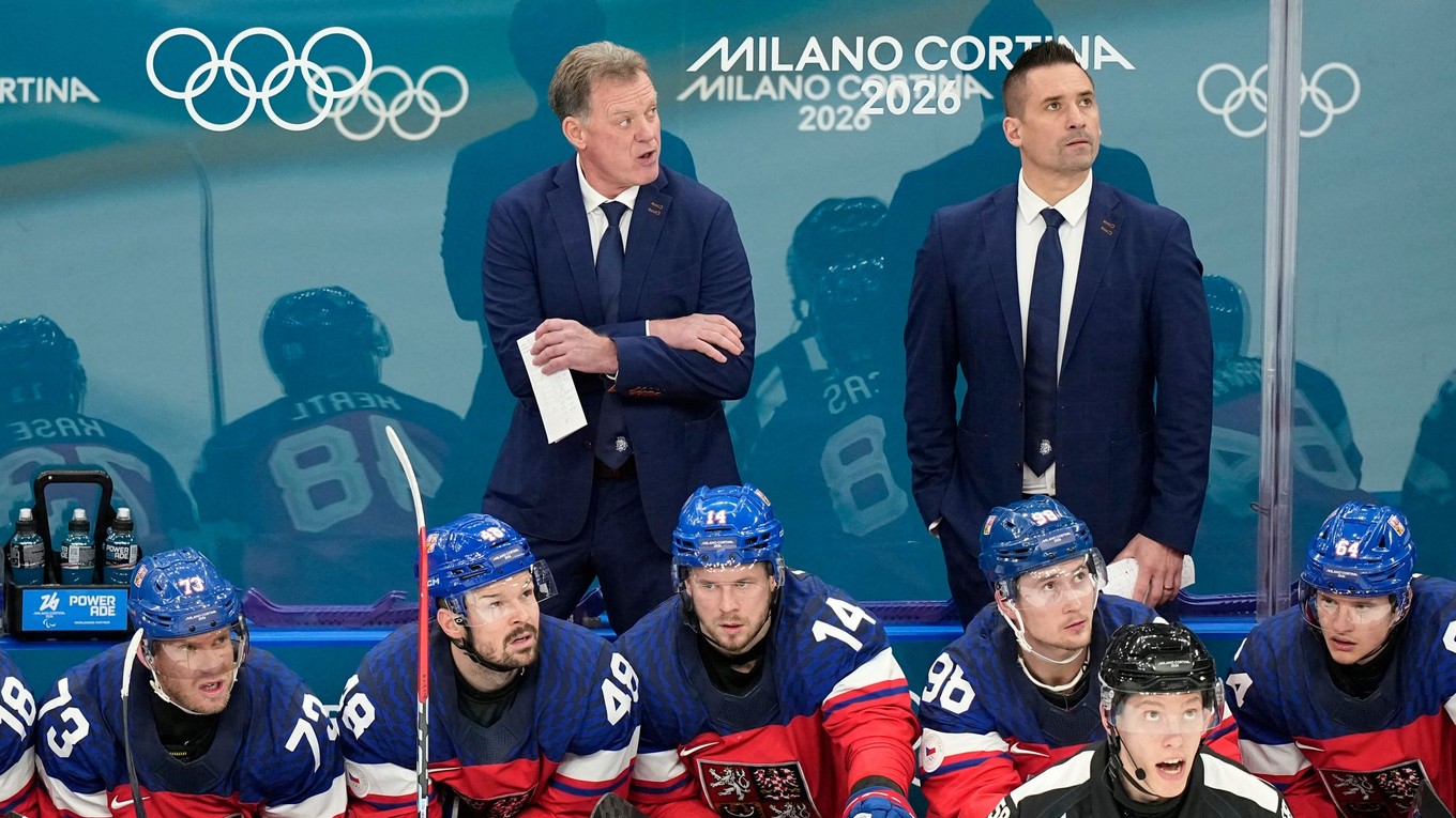 Hlavný tréner Česka Radim Rulík a asistent Tomáš Plekanec.
