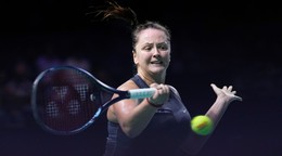 Viktória Hrunčáková v semifinále Billie Jean King Cupu 2024 v stretnutí Slovensko - Veľká Británia.