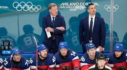 Hlavný tréner Česka Radim Rulík a asistent Tomáš Plekanec.