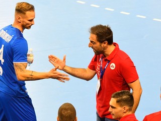 Na snímke zľava Martin Straňovský a reprezentačný tréner Slovenska Fernando Gurich.