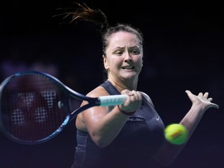 Viktória Hrunčáková v semifinále Billie Jean King Cupu 2024 v stretnutí Slovensko - Veľká Británia.