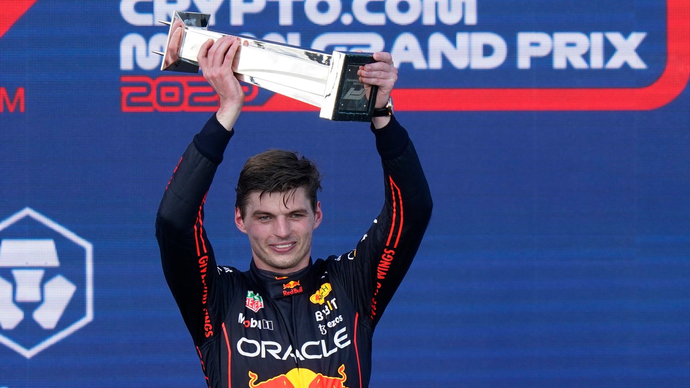 Max Verstappen po triumfe na Veľkej cene Miami 2022.