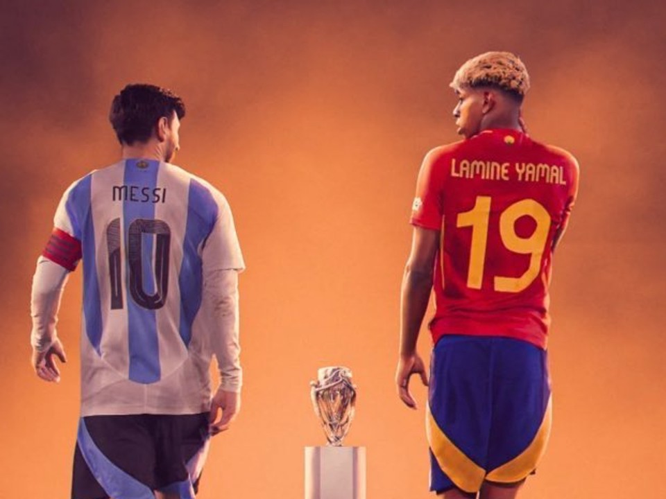 Lionel Messi a Lamine Yamal.