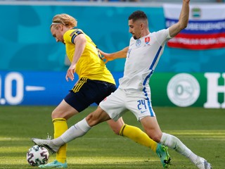 Martin Koscelník v zápase Slovensko - Švédsko na EURO 2020.