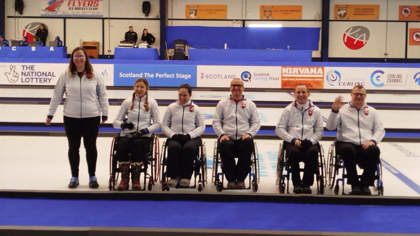 Slovenskí reprezentanti v curlingu na vozíku na MS 2025.