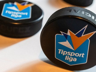 Na snímke logo hokejovej Tipsport ligy na puku.