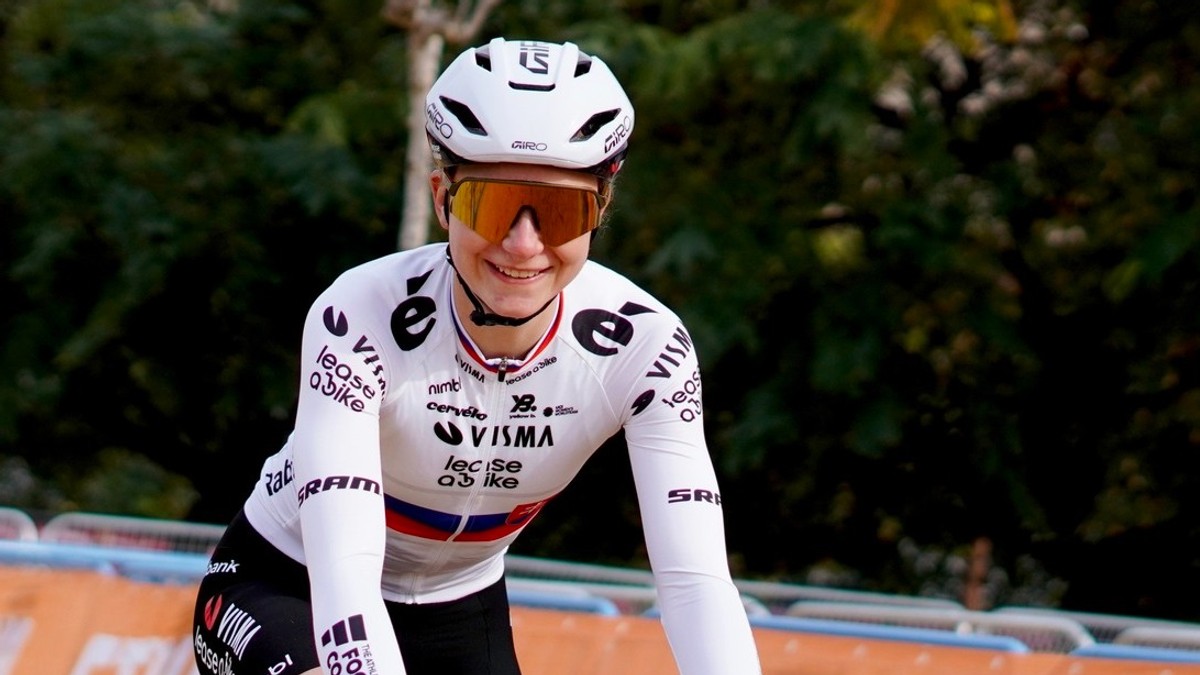 Viktória Chladoňová počas cyklokrosovej sezóny. 
