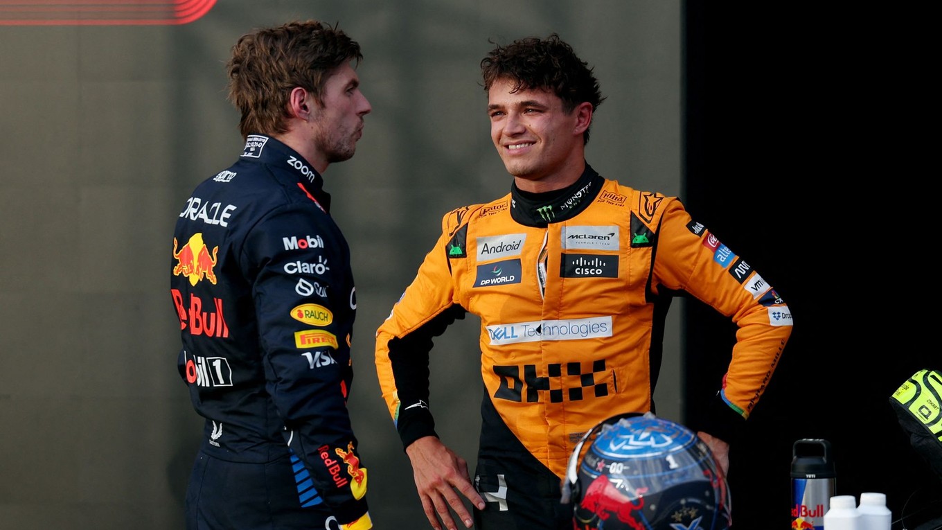 Lando Norris a Max Verstappen