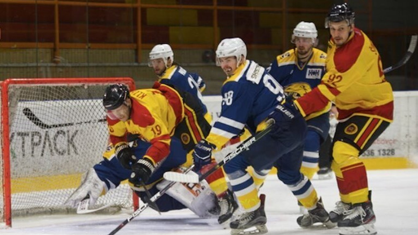 Momentka zo zápasu Slovenskej hokejovej ligy (SHL).
