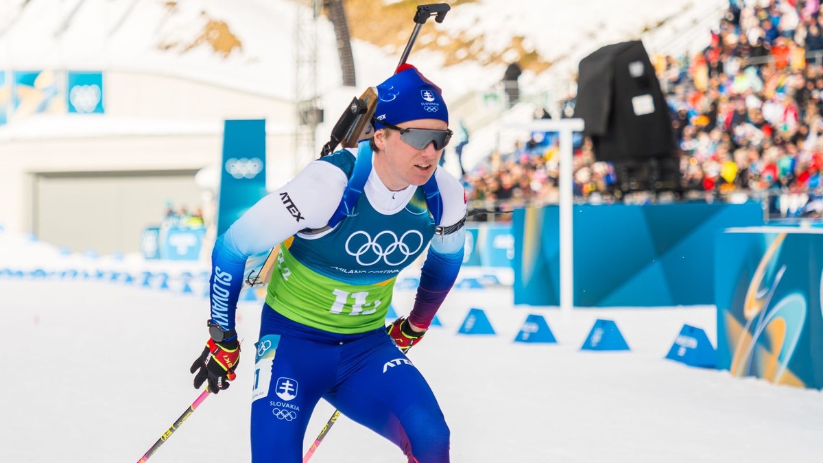 Šimon Adamov počas ZOH 2026.