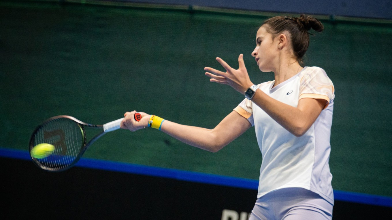 Mia Pohánková počas tréningu.
