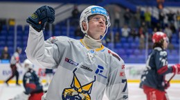 Na snímke Teemu Olavi Lepaus (Spišská Nová Ves) sa teší z gólu.