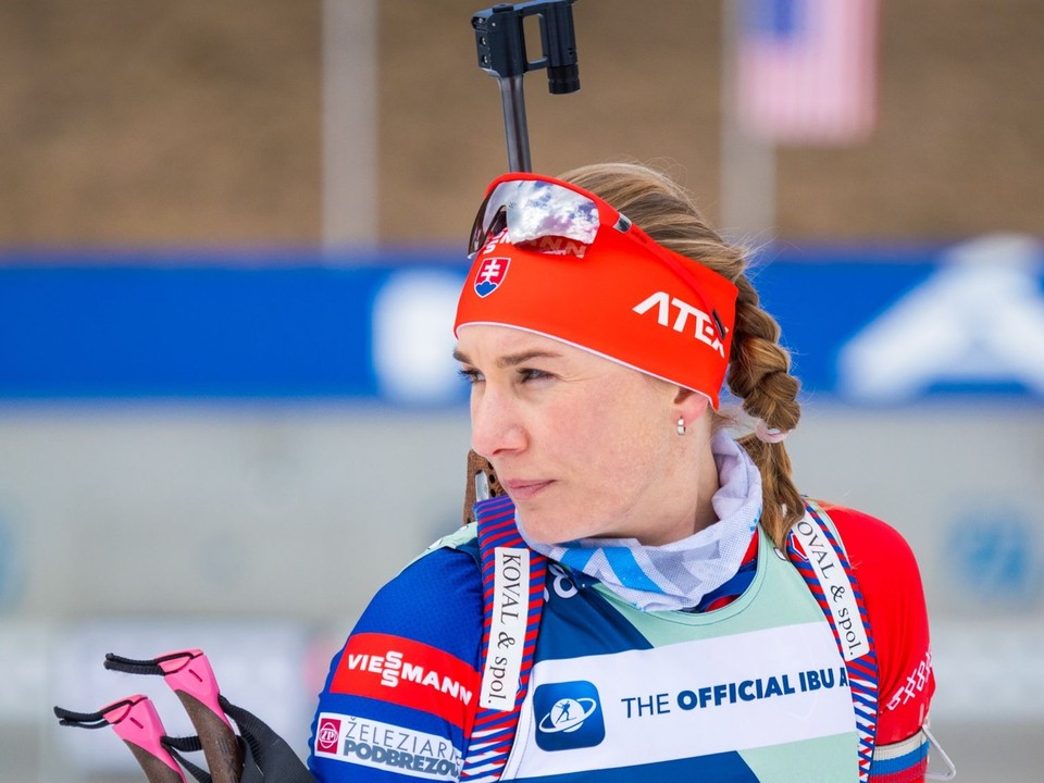 Anastasia Kuzminová na ME v biatlone 2024 v Osrblí.