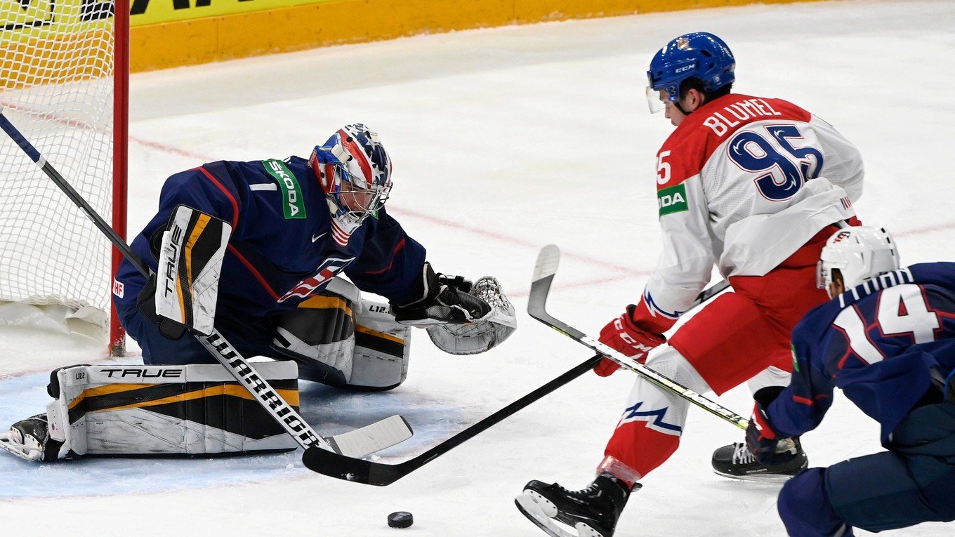Zápas USA - Česko na MS v hokeji 2022.