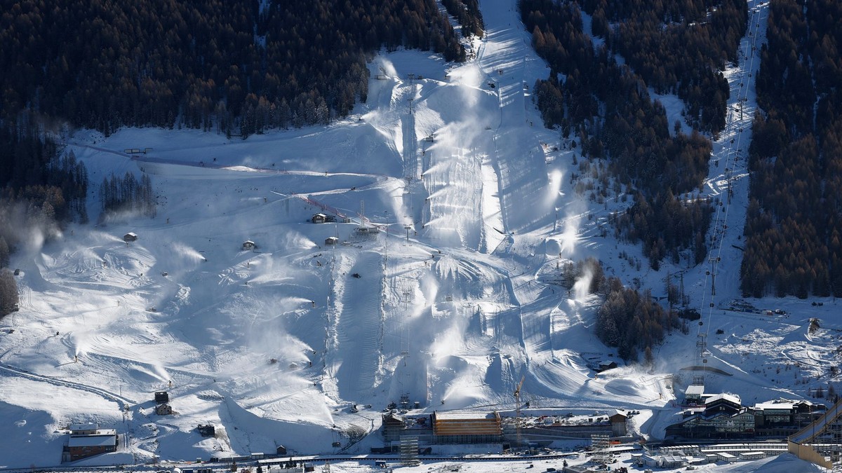 Areál snowboardových súťaží v Livigne.