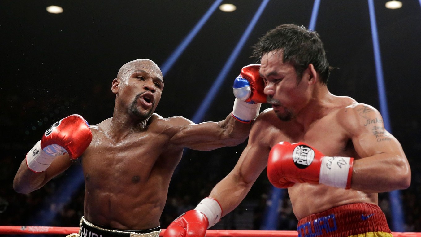 Floyd Mayweather Jr. v zápase s Mannym Pacquiaom.