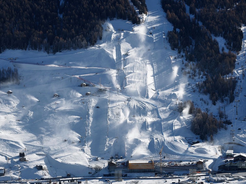 Areál snowboardových súťaží v Livigne.