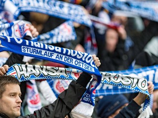 Fanúšikovia nemeckého klubu Hansa Rostock.