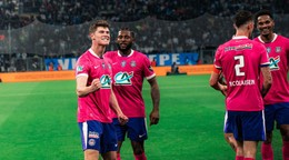 Futbalisti Toulouse oslavujú gól.