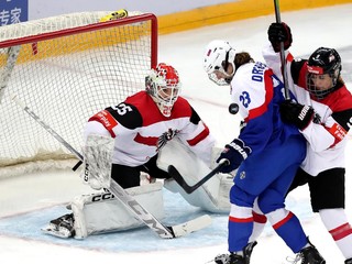 Lucia Drábeková v zápase Slovensko - Rakúsko v 1-A divízii MS v hokeji žien 2025.