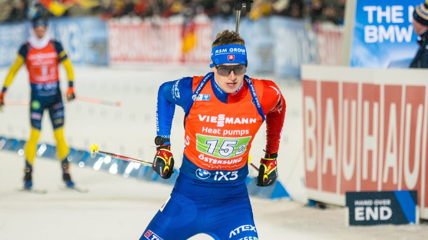 Slovenský biatlonista Jakub Borguľa.