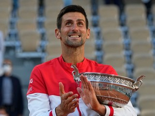 Novak Djokovič  po výhre na Roland Garros 2021.