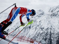 Clément Noel počas 1. kola slalomu v rakúskom stredisku Gurgl 2024.