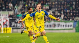 Dominik Kružliak oslavuje vyrovnávajúci gól.