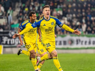 Dominik Kružliak oslavuje vyrovnávajúci gól.