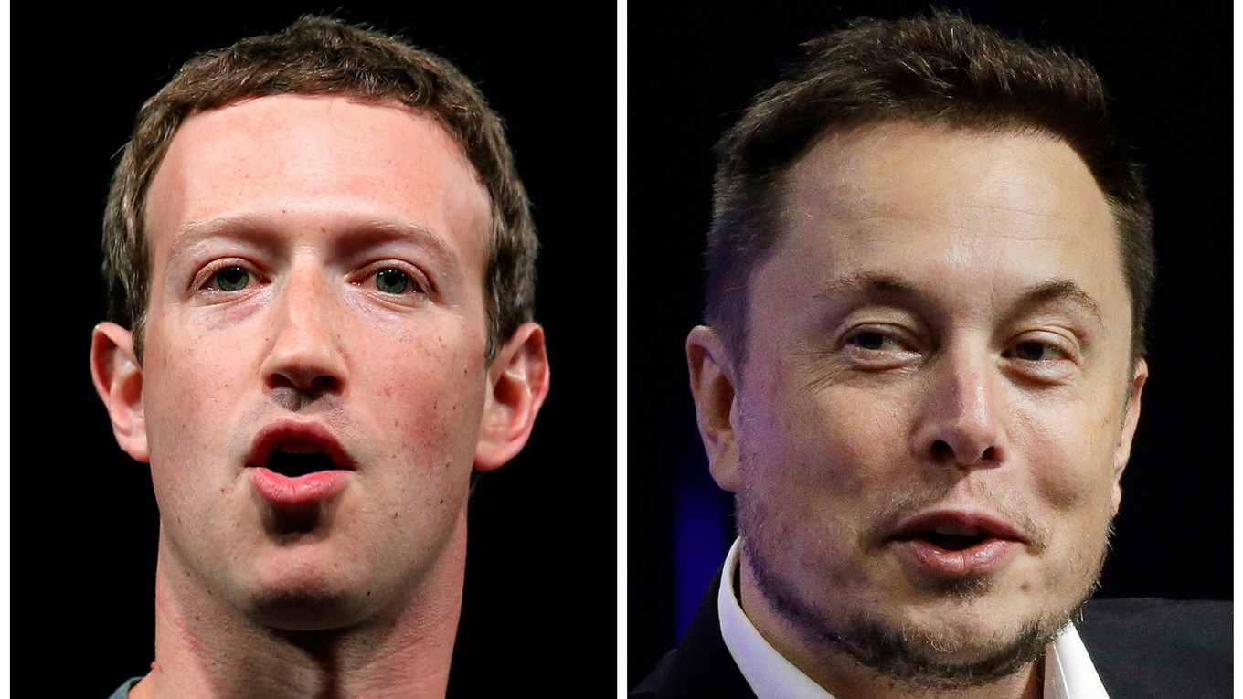 Elon Musk (vpravo) A Mark Zuckerberg.