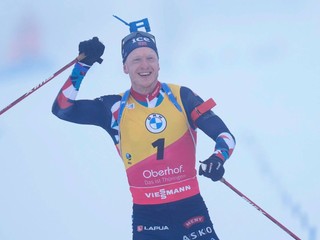 Johannes Thingnes Bö na MS v biatlone 2023.