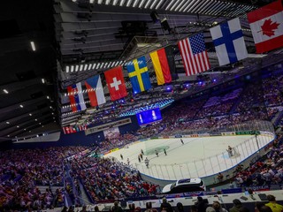 Ostravar aréna počas MS v hokeji 2024.