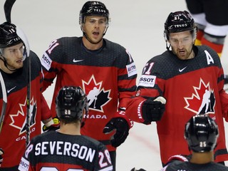 Hokejisti Kanady počas MS 2019.
