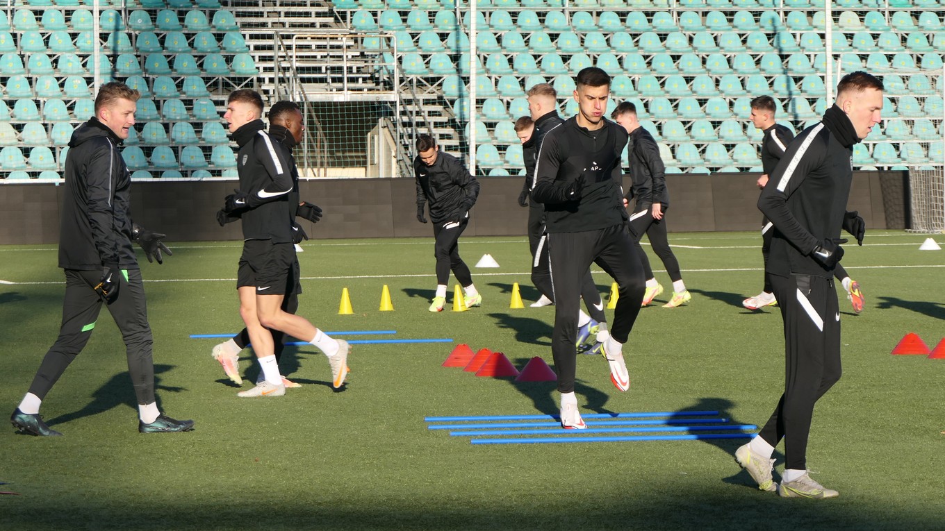 Futbalisti Žiliny počas prvého tréningu zimnej prípravy pred pokračovaní sezóny 2021/2022.