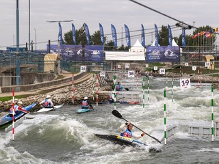 Vodný kanál v Čunove pred MS vo vodnom slalome 2021.