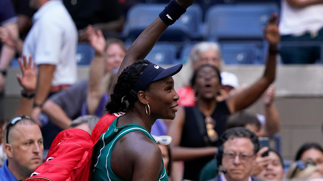 Venus Williamsová po prehre v 1. kole US Open 2022.