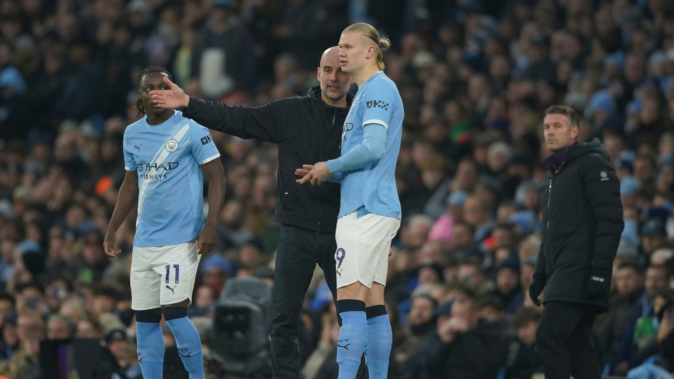 Pep Guardiola a Erling Haaland