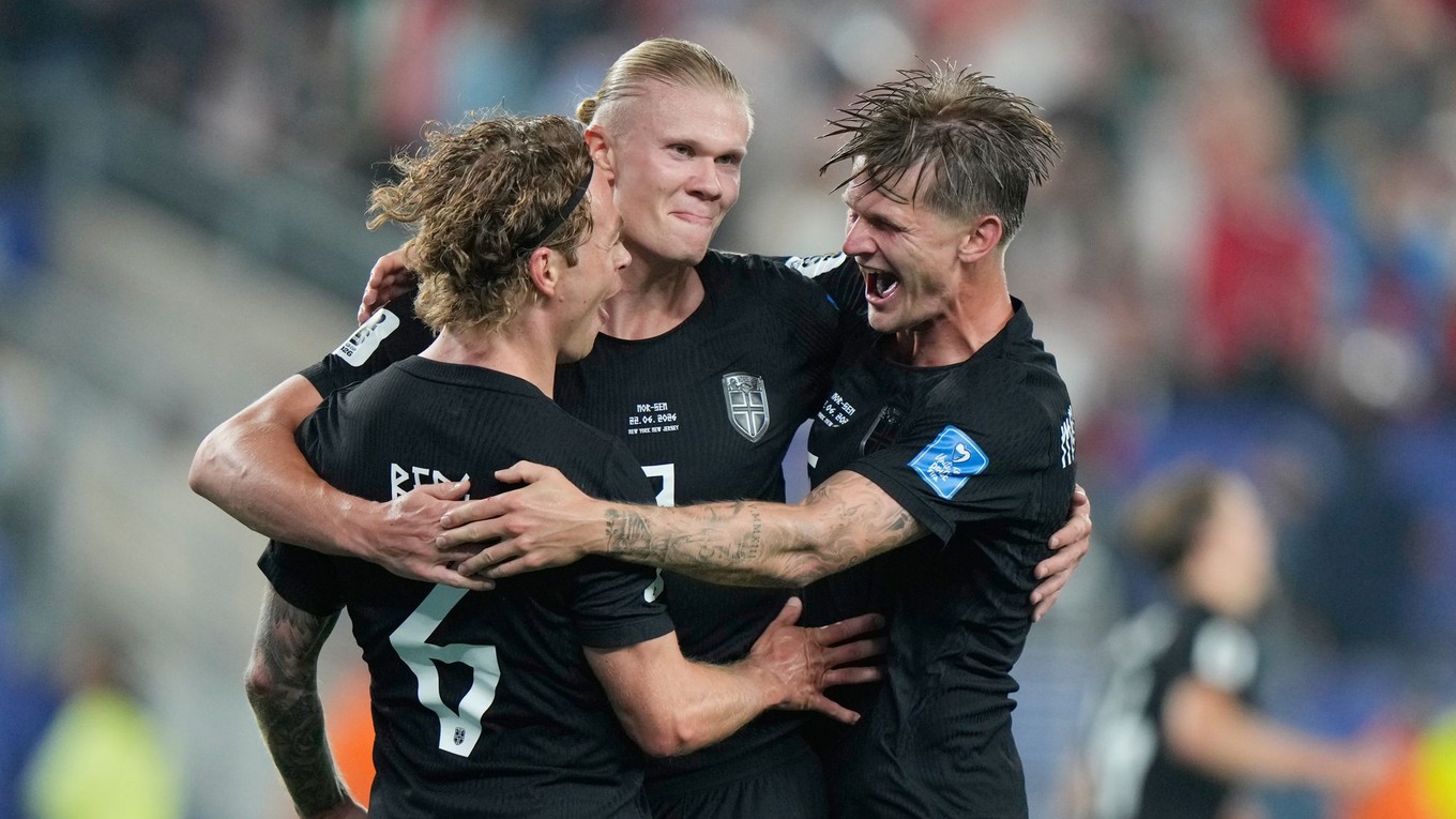 Erling Haaland sa teší z gólu so spoluhráčmi Nórska