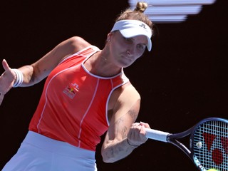 Markéta Vondroušová v zápase 1. kola Australian Open 2024.