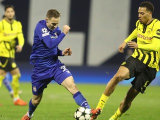 Momentka zo zápasu Dinamo Záhreb - Borussia Dortmund