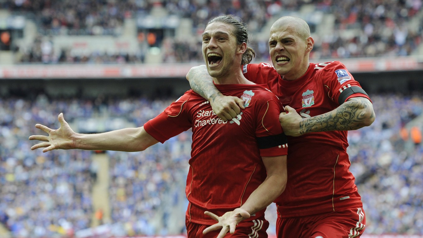 Andy Carroll (vľavo) a Martin Škrtel ešte v drese FC Liverpool.