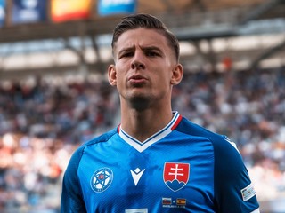 Tomáš Suslov v drese Slovenska na EURO U21 2025.