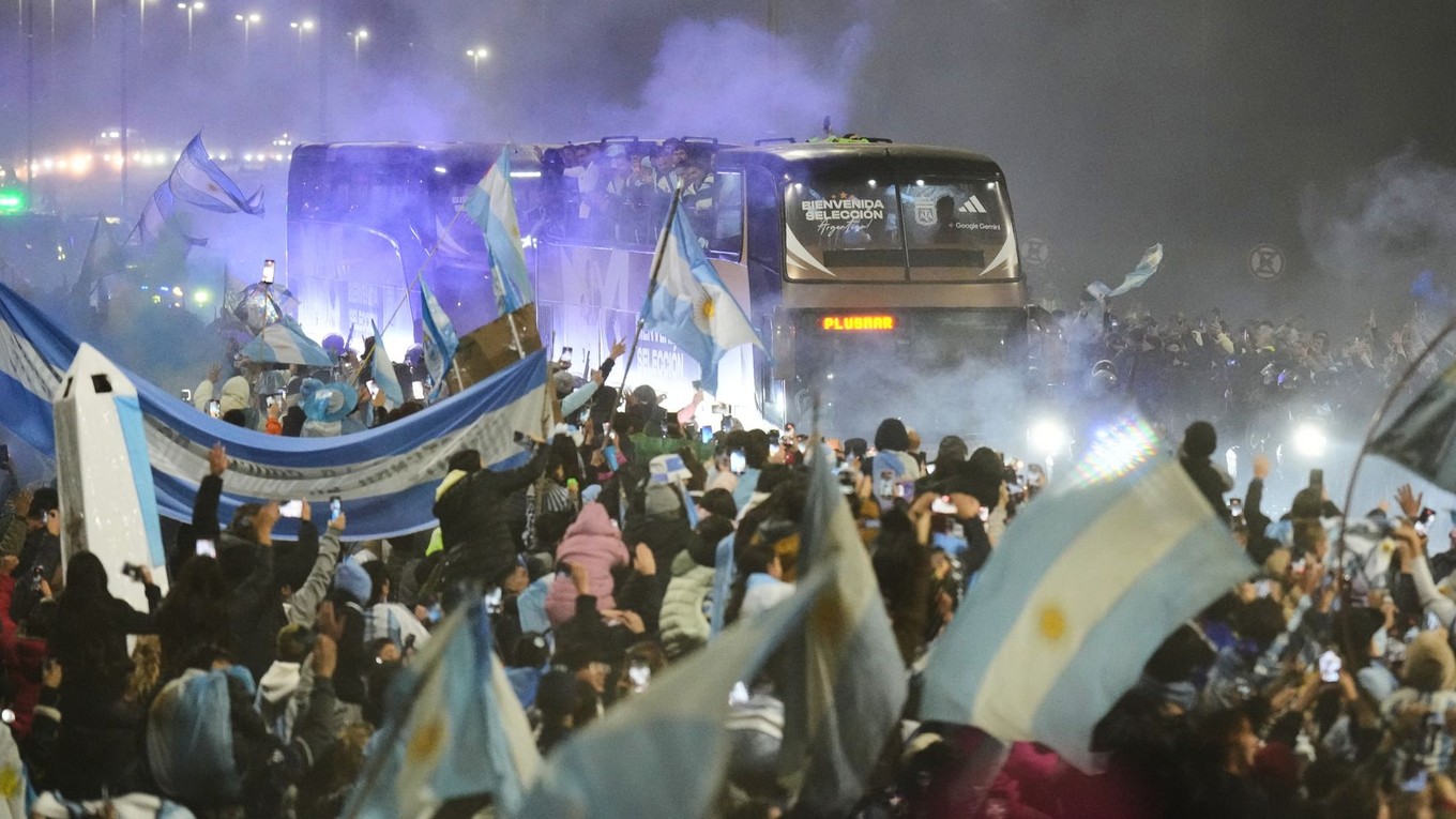 Autobus argentínskej reprezentácie. 