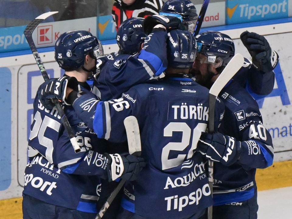 Hráči Popradu sa tešia z gólu