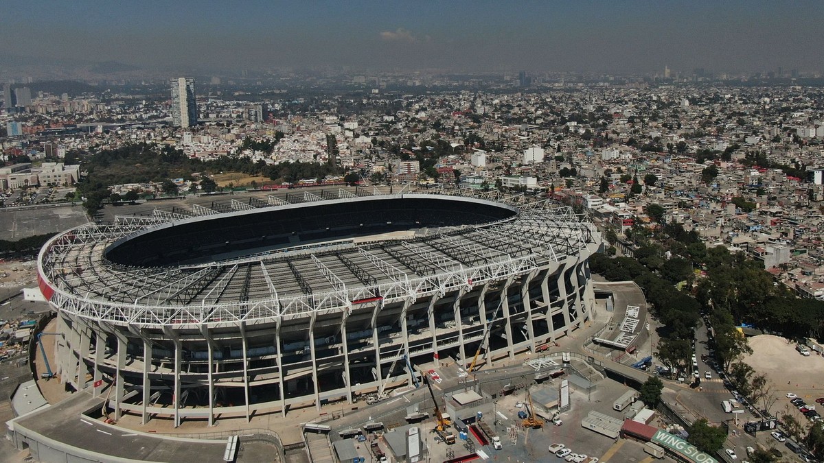 Na archívnej snímke z 3. marca 2026 Aztécky štadión v Mexico City, kde sa uskutoční otvárací duel Mexiko - JAR.